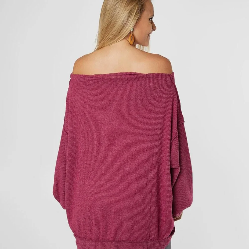 Free People Main Squeeze Brushed Hacci Top - Picture 2 of 2